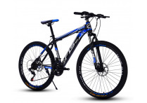 Велосипед FLS Bike Черный с синим на спицах