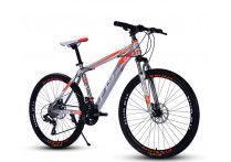Велосипед FLS Bike Серебро с оранжевым на спицах