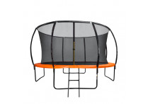 Батут DFC KENGOO II 14ft внутр.сетка, лестница, оранж/черн (427см)