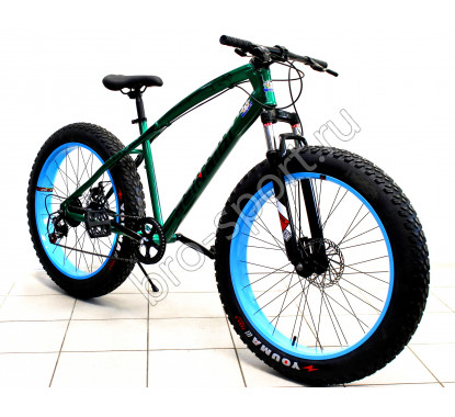 Велосипед Fatbike Beinaiqi зеленый на спицах