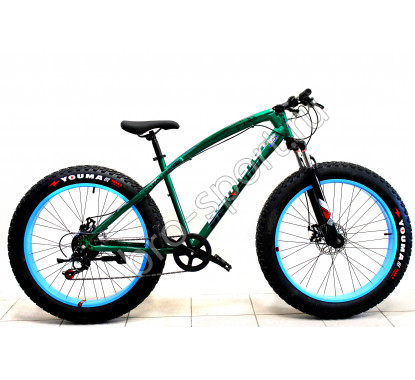 Велосипед Fatbike Beinaiqi зеленый на спицах