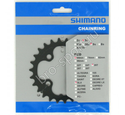 Звезда передн. Shimano, SLX, для FC-M660, 26T черный Y1KS26000
