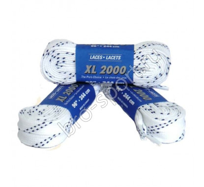 Шнурки хоккейные белые 244 см X914-244