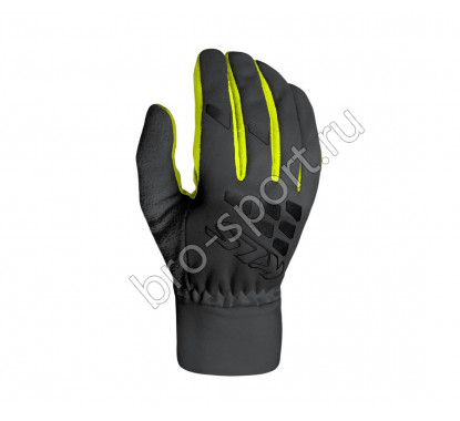 Перчатки KLS BEAMER BLACK XXL с длинными пальцами, зимние дышащие ветрозащитные, удлинённая манжета, гелевые вставки на ладони, силиконовое напыление на пальцах
