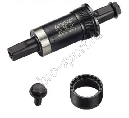 Neco каретка b910p под квадрат, bsa 1.37”x24t, r/l, 68/118мм. ось 10в21, левая чашка - нейлон, правая - сталь, стальной корпус, 2 промподшипника. вес 274г. назначение: trekking/comfort, в торг.уп.