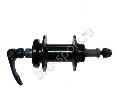 Велосипедная втулка Shunfeng MTB задняя алюминиевая под трещотку (6-8 ск.) 3/8x14Gx36Hx135x145, под диск, с эксцентриком чёрная
