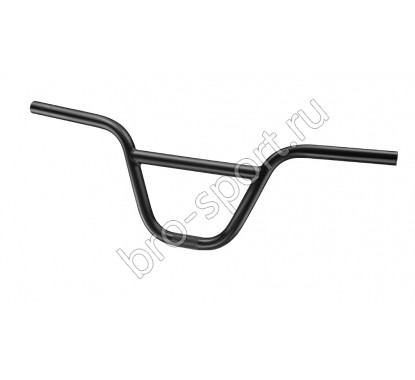 Велосипедный руль ZOOM BMX, MX-317 с перемычкой, сталь, D:22,2xW:620xH:160, изгиб 3 вверх 6град. назад, чёрный