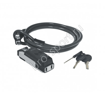 Замок тросовый KLS LION ALARM, 1500мм, с сигнализацией, зарядка от USB
