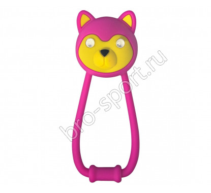 Фонарик задний KLS TEDDY розовый силиконовый, 2 LED, режимы: 100% (80ч), мигающий (125ч), батарейки: 2x 2032 (в компл.), влагозащита IPX 4