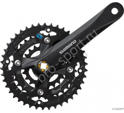 Shimano шатуны fc-m361 acera на 7/8 скоростей, 170мм, 48/38/28t, под квадрат, черные