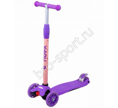 Самокат 3-х колесный RIDEX Kiko, 120/80 мм, розовый/фиолетовый
