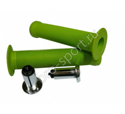 Velo грипсы vlg-411, 147мм, kraton, поверхность anti slip, с фланцами, с заглушками vlp-15-7, зелёные