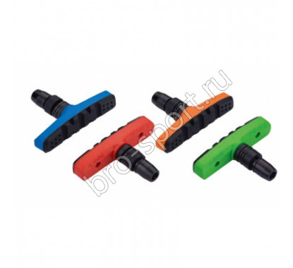 Alhonga Колодки тормозные HJ-EN02 для V-brake резьбовые, 60мм, зелёные