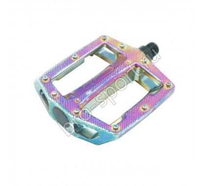 Педали Z PLUS Z-0911 радужные, нейлон, ось: CrMo, 100х110х28мм, вес 390г/пара
